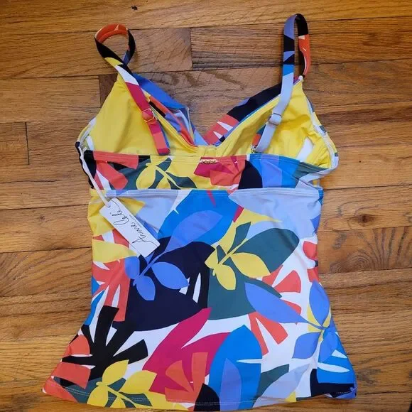 Anne Cole Women's Underwire Tankini Top Coloful Leaf Print Size 32C / 34B - Picture 10 of 12